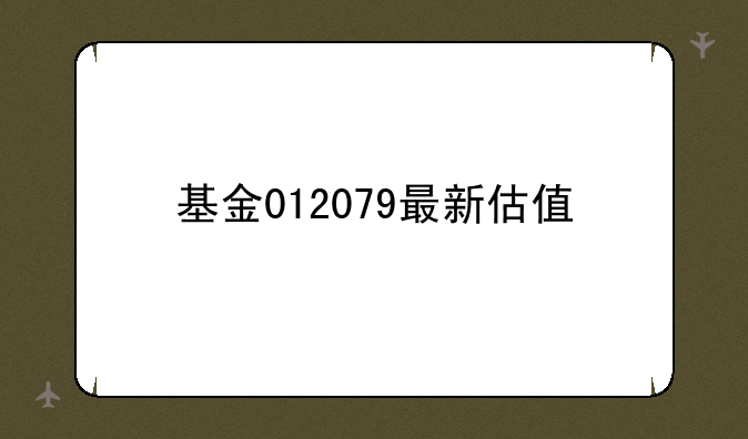 基金012079最新估值