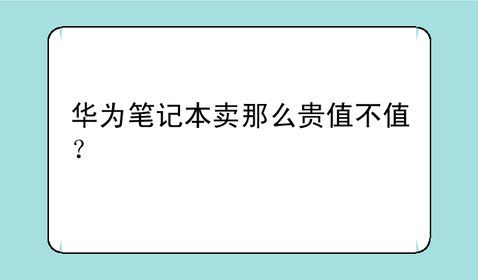 华为笔记本卖那么贵值不值？