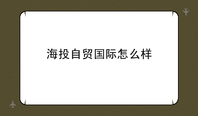 海投自贸国际怎么样