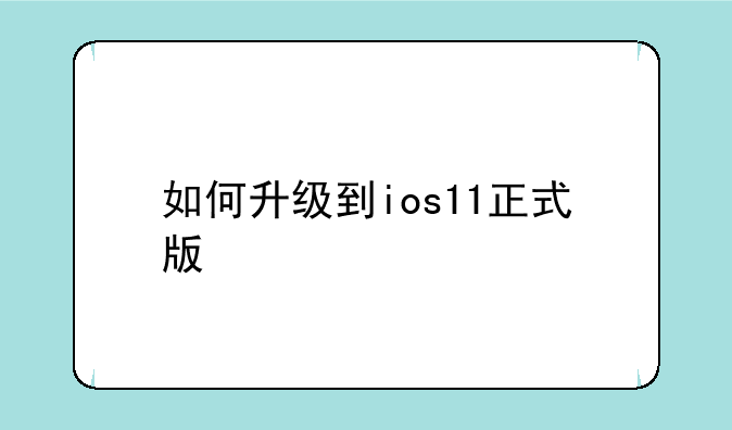 如何升级到ios11正式版