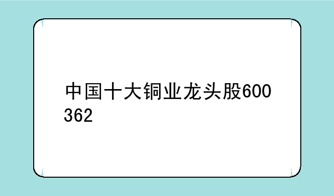 中国十大铜业龙头股600362