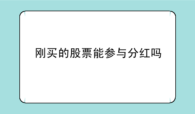 刚买的股票能参与分红吗