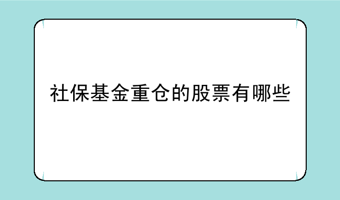 社保基金重仓的股票有哪些