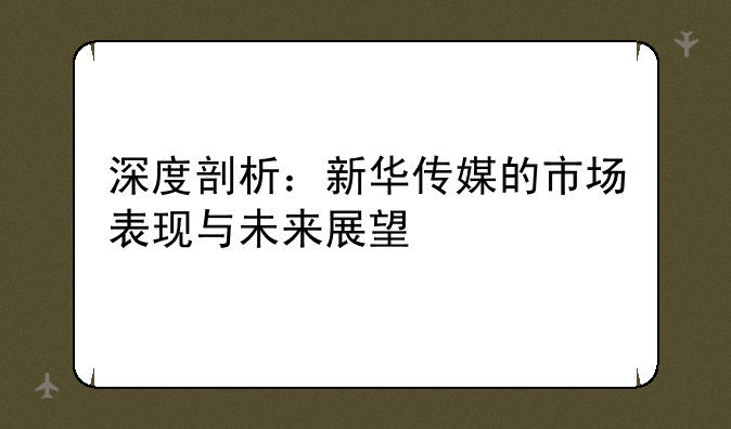 深度剖析：新华传媒的市场表现与未来展望