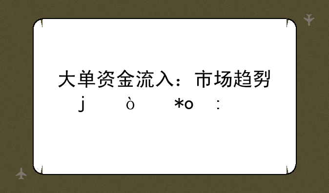 大单资金流入：市场趋势的强力推手与深度解析