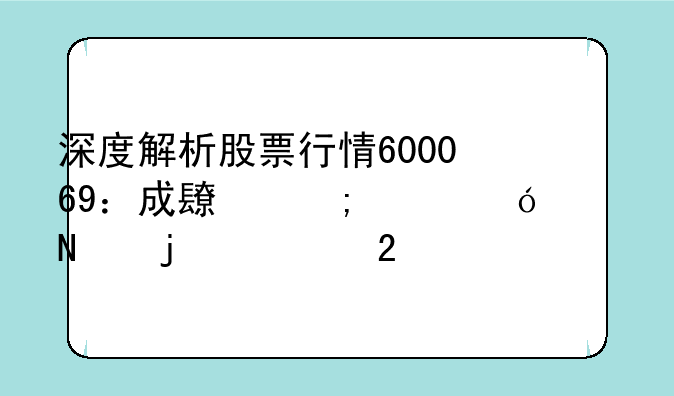 深度解析股票行情600069：成长与价值并蓄的典范