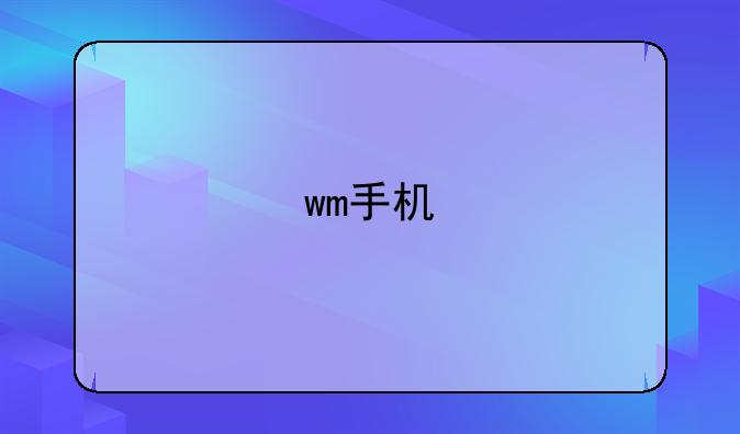 wm手机