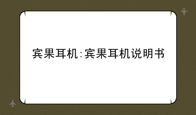 宾果耳机:宾果耳机说明书