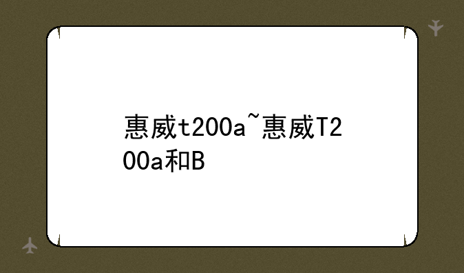 惠威t200a~惠威T200a和B