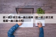 欧一欧二欧三国一国三视频（欧一欧二欧三就是国一国二国三吗）